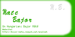 mate bajor business card